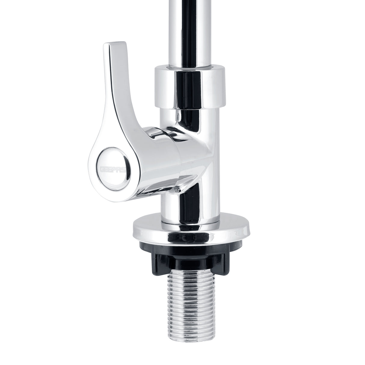 Geepas GSW61017 Single Lever Pillar Sink Tap| Chrome Kitchen Faucet | 360° Swivel Spout| Ceramic Brass Cartridge| Single Hole Kitchen Mixer Tap with Metal Handle Design