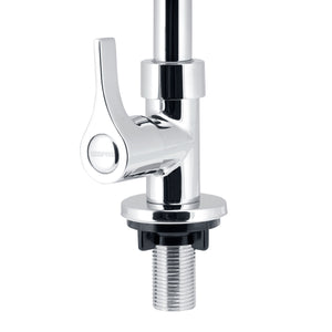 Geepas GSW61017 Single Lever Pillar Sink Tap| Chrome Kitchen Faucet | 360° Swivel Spout| Ceramic Brass Cartridge| Single Hole Kitchen Mixer Tap with Metal Handle Design
