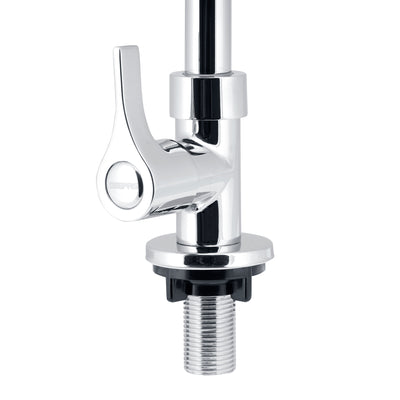 Geepas GSW61017 Single Lever Pillar Sink Tap| Chrome Kitchen Faucet | 360° Swivel Spout| Ceramic Brass Cartridge| Single Hole Kitchen Mixer Tap with Metal Handle Design