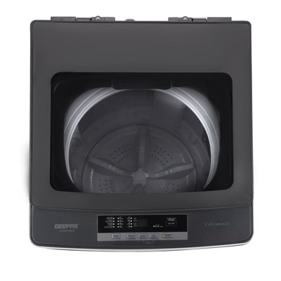 Geepas GFWM1109LCS Fully Automatic Top Load Washing Machine | 10kg Capacity| 550W | LED Display| Diamond Drum| Strong Pulsator| Premium Metal Body| 1-Year Warranty