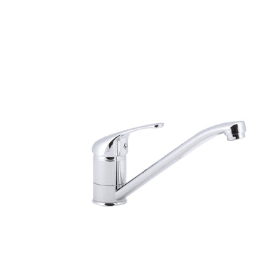 Geepas GSW61090 Single Lever Sink Mixer Tap | Solid Brass Deck Mounted Kitchen Faucet with 360° Swivel Spout | Ceramic Disc Cartridge & Chrome Finish for Modern Kitchens