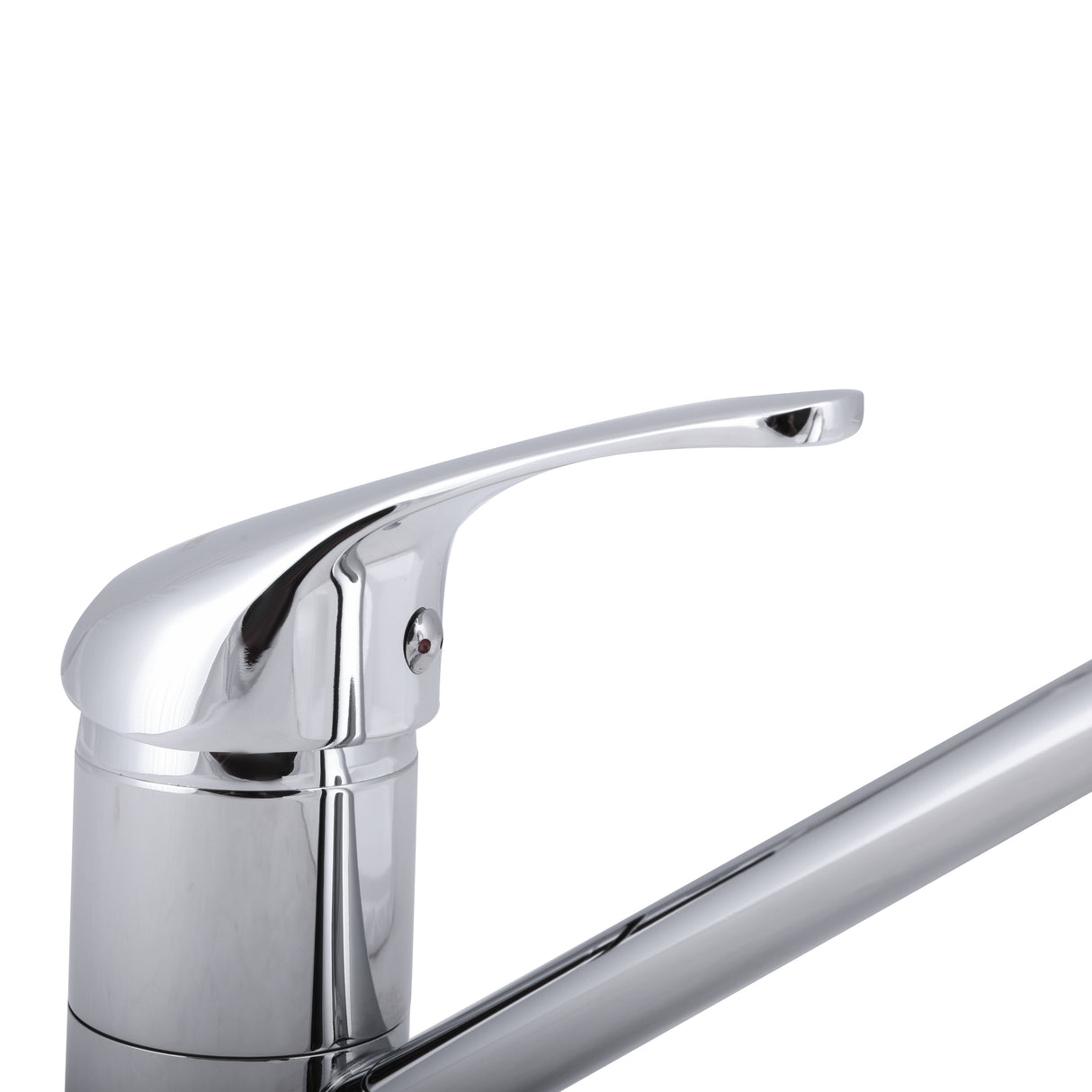 Geepas GSW61090 Single Lever Sink Mixer Tap | Solid Brass Deck Mounted Kitchen Faucet with 360° Swivel Spout | Ceramic Disc Cartridge & Chrome Finish for Modern Kitchens