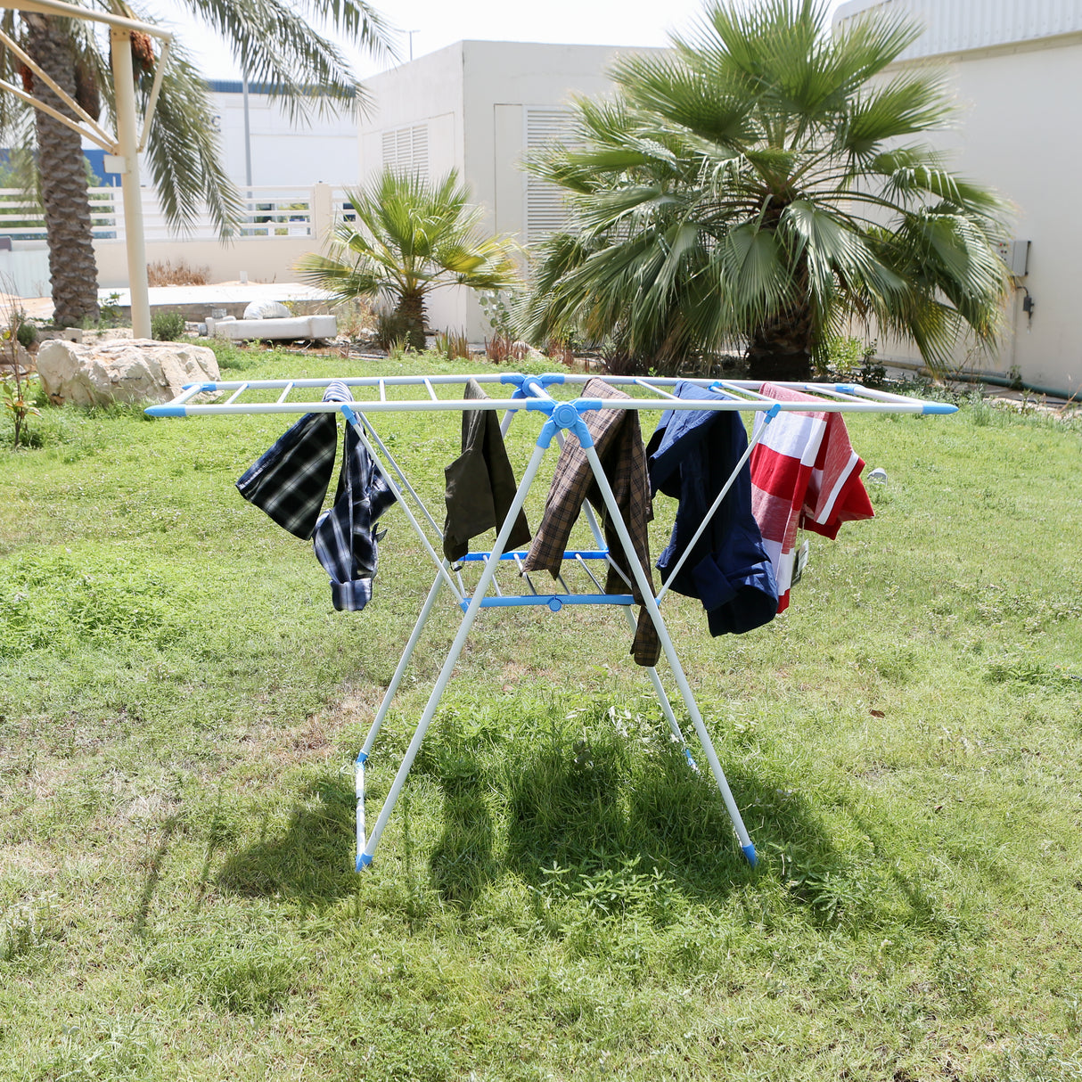 Royalford RF9458 Cloth Rack | 35M Drying Space Powder Coated Iron Foldable Laundry Drying Stand Heavy Duty Design for Indoor and Outdoor, Home, Balcony & Bathroom Use