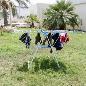 Royalford RF9458 Cloth Rack | 35M Drying Space Powder Coated Iron Foldable Laundry Drying Stand Heavy Duty Design for Indoor and Outdoor, Home, Balcony & Bathroom Use