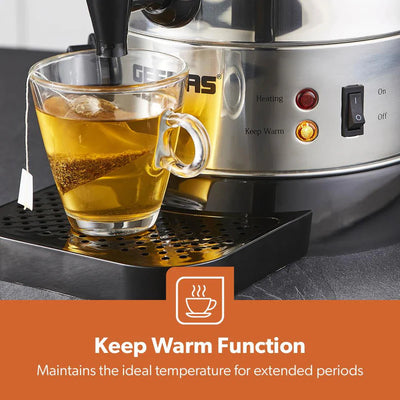 Geepas 10L Stainless Steel Water Boiler GK6155 | High Efficiency 1650W Electric Hot Water Dispenser| Durable Construction | Safe for Daily Use | 2 Years Warranty