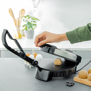 Geepas 8 Inch Chapathi Maker GCM5429 | 1000W  | Non-Stick Plates, Adjustable Temperature Control, Safety Protection & Easy Cleaning for Quick, Soft & Round Chapathis