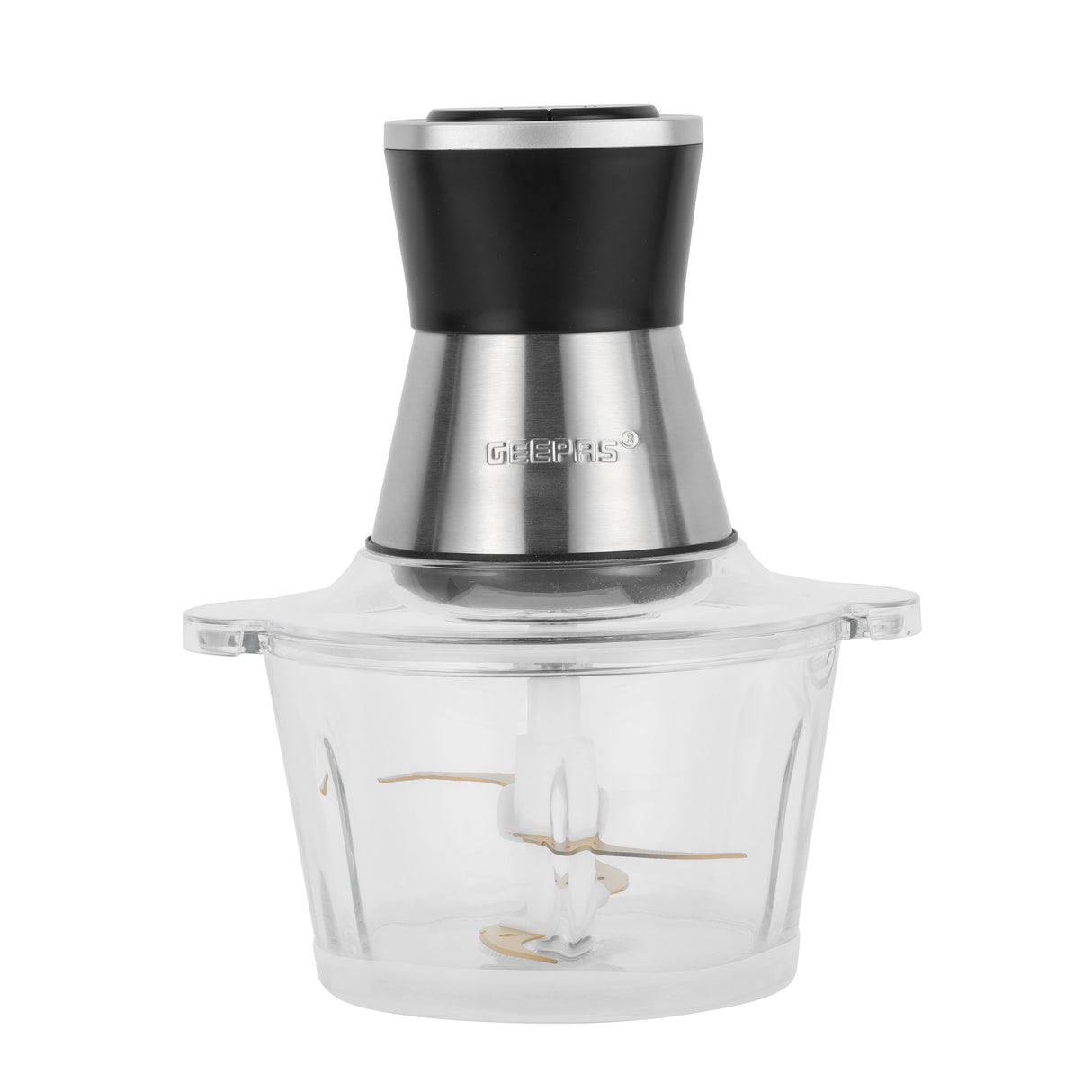 Geepas GMC42021 2L Multi Chopper |500W | Titanium Blades, 2-Speed Control & Glass Bowl | Garlic peeler attachment | Metal connector with silicone gasket | 2-YearWarranty