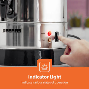 Geepas 15L Stainless Steel Water Boiler GK5219 | 1650W High Performance Electric Hot Water Dispenser| Durable Build| Safe to Use| Ideal for Home & Office|2 Years Warranty