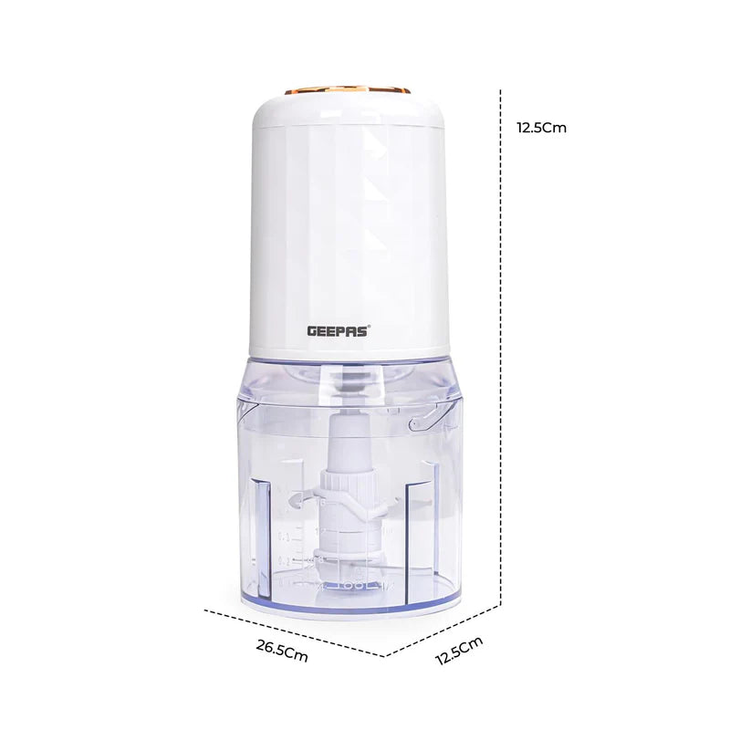 Geepas Multi Chopper GMC42012 | 500W| 0.5L Capacity Bowl |Stainless Steel Blades |Mincing Function| Coarse and Fine |Suitable for Vegetables, Fruits Etc/2 Year Warranty