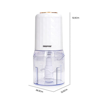 Geepas Multi Chopper GMC42012 | 500W| 0.5L Capacity Bowl |Stainless Steel Blades |Mincing Function| Coarse and Fine |Suitable for Vegetables, Fruits Etc/2 Year Warranty