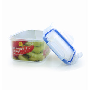 Royalford RF5890 500ML airtight food storage box | BPA-free transparent container with 4-side locking lid| freezer, microwave safe without lid, dishwasher safe|