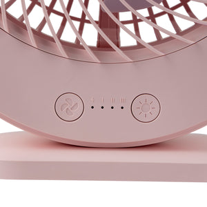 Geepas GF21158 Rechargeable 6 Inch Fan | 4500mAh Battery | 12H Working Time| 3-Speed Control| LED Night Light | Low Noise | Compact & Lightweight | 2 Years Warranty