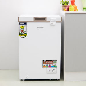 Geepas GCF1206WAH Chest Freezer |120L Compact Deep Freezer | Energy-Efficient Cooling System | Adjustable Thermostat| Low Noise Operation| Durable Build | 1-Year Warranty