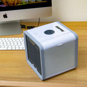 Geepas GAC16015 Mini Air Cooler | 750ML Personal Space Cooler | 3-Speed Control | LED Night Light | Quiet Operation| Energy Efficient Cooling | 2 Years Warranty