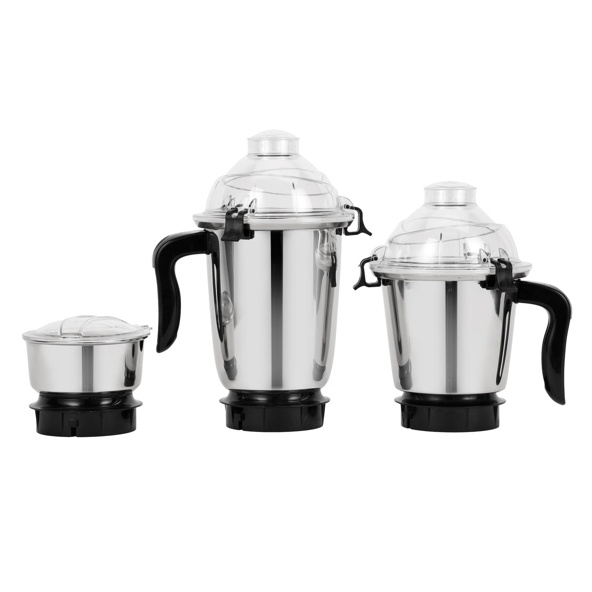 Geepas 3-in-1 Mixer Grinder- GSB44067/ 750W Powerful Motor with Stainless Steel Jars and Blades, Unbreakable Jar Caps, 3 Jar with 3 Speed Control/ Black and Silver