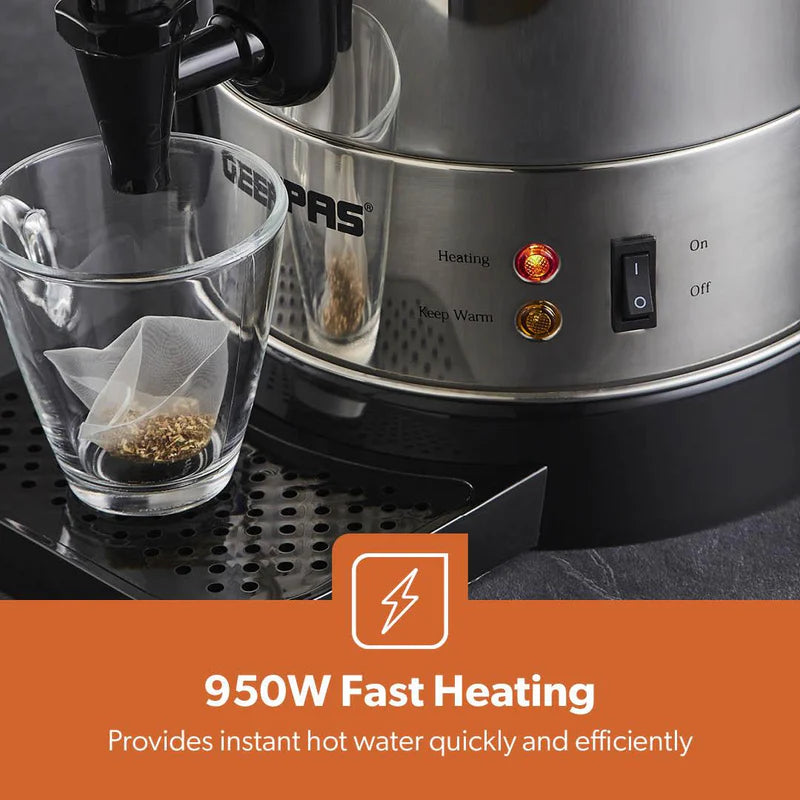 Geepas Stainless Steel Water Boiler 6.8L GK6154 | 1500W High Efficiency Electric Hot Water Dispenser| Durable Construction| Safe & Easy to Use| Perfect for Home & Office