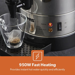 Geepas Stainless Steel Water Boiler 6.8L GK6154 | 1500W High Efficiency Electric Hot Water Dispenser| Durable Construction| Safe & Easy to Use| Perfect for Home & Office