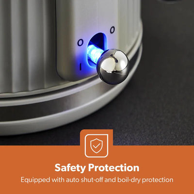 Geepas 1.7L Fluted Grey Jug Kettle GK38068UK-GR | 3000W Rapid Boil | 360° Cordless Base | Auto Shut-Off & Boil-Dry Protection | Elegant Design | 2 Years Warranty