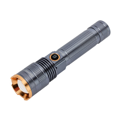 Geepas GFL4658 Zoomable LED Flashlight | 1500 Lumens Brightness| 4000mAh Rechargeable Battery Torch| 6 Hours Working | USB Type-C Fast Charging | Strong Aluminium Body
