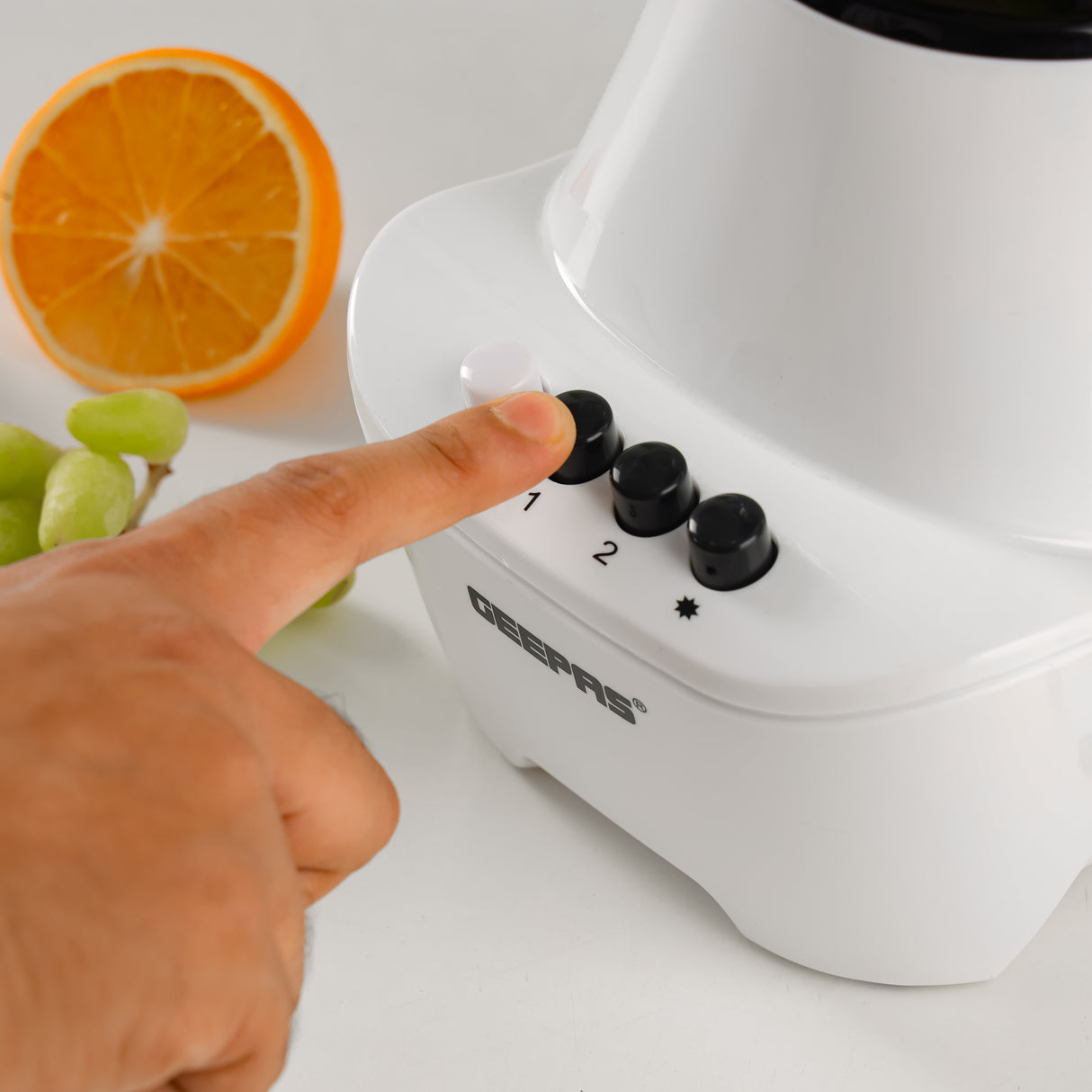 Geepas GSB5409 2-in-1 Blender | 250W | Stainless Steel Blades| 4 Speed Control with Pulse| Overheat Protection| Multi-Function Ice Crusher, Chopper, Coffee Grinder & More