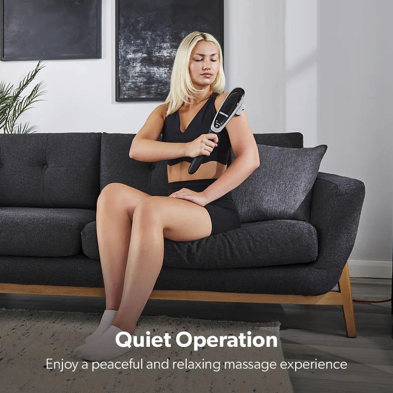 Geepas GM86097UK Cordless Handheld Massager | 3 Adjustable Vibration Levels| 3 Massage Modes| Rechargeable Battery| 15-Min Auto Timer| Anti-Slip Handle |2 Years Warranty