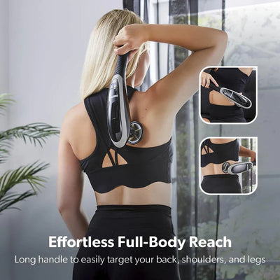 Geepas GM86097UK Cordless Handheld Massager | 3 Adjustable Vibration Levels| 3 Massage Modes| Rechargeable Battery| 15-Min Auto Timer| Anti-Slip Handle |2 Years Warranty