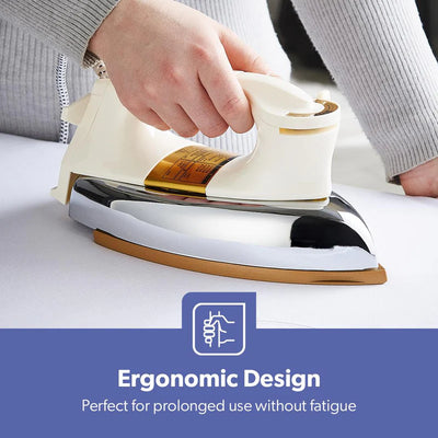 Geepas GDI23011 Automatic Heavy Weight Dry Iron| 1200W|Teflon Coated Soleplate| Adjustable Temperature Control| Overheat Protection| Smooth Glide Design| 7-Year Warranty