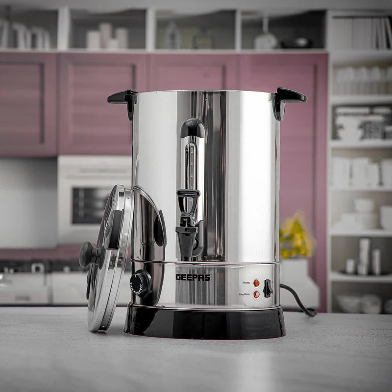 Geepas 15L Stainless Steel Water Boiler GK5219 | 1650W High Performance Electric Hot Water Dispenser| Durable Build| Safe to Use| Ideal for Home & Office|2 Years Warranty