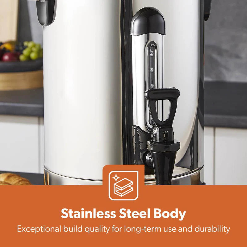 Geepas Stainless Steel Water Boiler 6.8L GK6154 | 1500W High Efficiency Electric Hot Water Dispenser| Durable Construction| Safe & Easy to Use| Perfect for Home & Office
