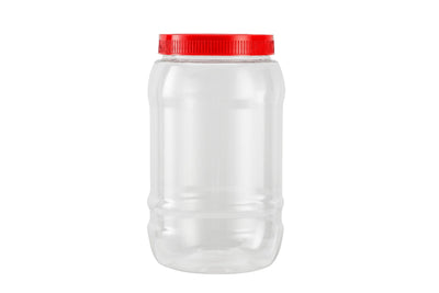 Royalford RF11099 Round Air-Tight PET Jar 2000ML | BPA-free, odor-free, leak-proof design & secure lid| Durable food storage container ideal for grains, snacks|