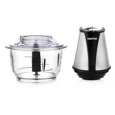Geepas GMC42014 Multi Chopper | 400W Powerful Motor | 2-Speed Control | 1.2L Durable Glass Bowl | Stainless Steel Blades | Compact Food Processor | 2-Year Warranty