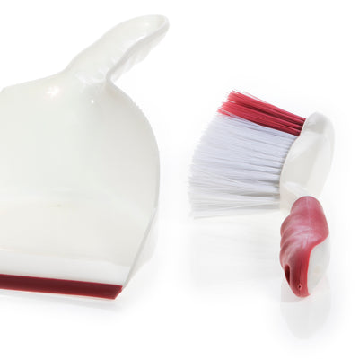Royalford RF2367-DPW/B Dustpan and Brush Set | Durable Hand Brush | Compact Household Cleaning Tool for Floor Kitchen Table Office, Quick Dust & Debris Cleaning Set
