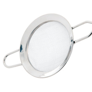 Royalford RF2049 Stainless Steel Strainer 10.3cm| ergonomic gripped handle & durable rust-resistant build| dishwasher safe, ideal for straining & rinsing, and daily use|