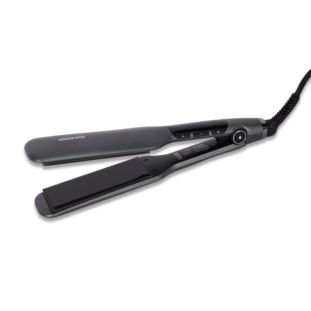 Geepas GHS86005 Digital Thermo-Ceramic Hair Straightener | LED Display | 230°C Heat| Floating Ceramic Plates| Fast Heat Recovery| Lockable Handle & Auto Shut Off Safety
