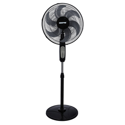Geepas GF21112 16 Inch Stand Fan with Remote Control | 60W Power| 3 Speed Settings| 5 Durable AS Blades| 7.5 Hour Timer| Wide Oscillation Function| 2 Years Warranty