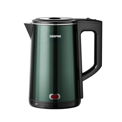 Geepas GK38037 1.8L Double Layer Electric Kettle | 1500W Fast Heating | Boil-Dry Protection & Auto Shut-Off | 360° Rotational Base | Power Indicator Light | Durable