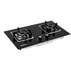 Geepas GGC31018 2-In-1 Built-In Gas Hob |  Premium Tempered Glass Panel |  Sabaf Burners |  Automatic Ignition System & Low Gas Consumption for Modern Kitchens