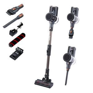 Geepas GVC19046UK Cordless 2-in-1 Stick Vacuum Cleaner with 29.6V Lithium-Ion Battery | 33kPa Suction Power | Flexible Bend Tube | LED Touch Panel | 55-Min Runtime