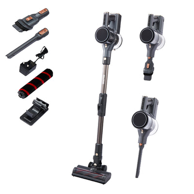 Geepas GVC19046UK Cordless 2-in-1 Stick Vacuum Cleaner with 29.6V Lithium-Ion Battery | 33kPa Suction Power | Flexible Bend Tube | LED Touch Panel | 55-Min Runtime