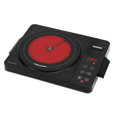 Geepas Digital Infrared Cooker GIC6101 | 2000W High Power  Electric Cooker| Touch Control | Digital Display| Large Heating Plate| Multi Functions | 2 Year Warranty