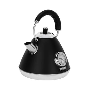 Geepas GK38073UK-BK Stainless Steel Cordless Kettle | Powerful 3000W Heating | 1.7L Large Capacity | Boil Dry Protection | Auto Shut-Off | 360° Rotating Base Design