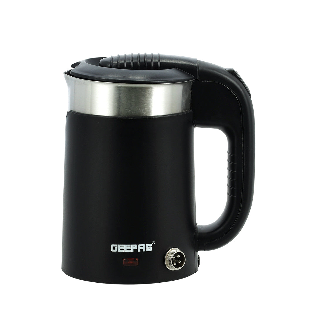 2-in-1 Double Layer Traveller's Kettle, 0.5L Kettle, GK38055 | 12V Portable Electric Car Kettle | Stainless Steel Coffee Mug with Cigarette Lighter Charger