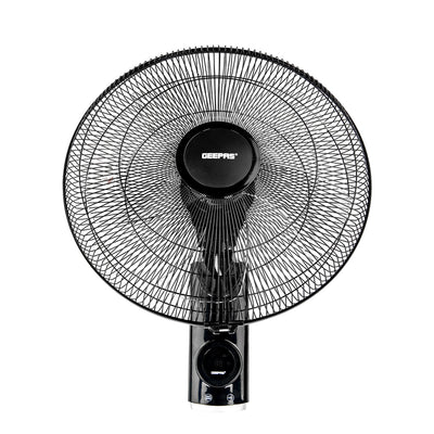 Geepas 18 Inch Wall Fan with Remote Control GF21125 | Powerful Copper Motor| 3 Speed Settings| 5 AS Blades| Oscillation| 7.5h Timer| Self-Protection| 2 Years Warranty