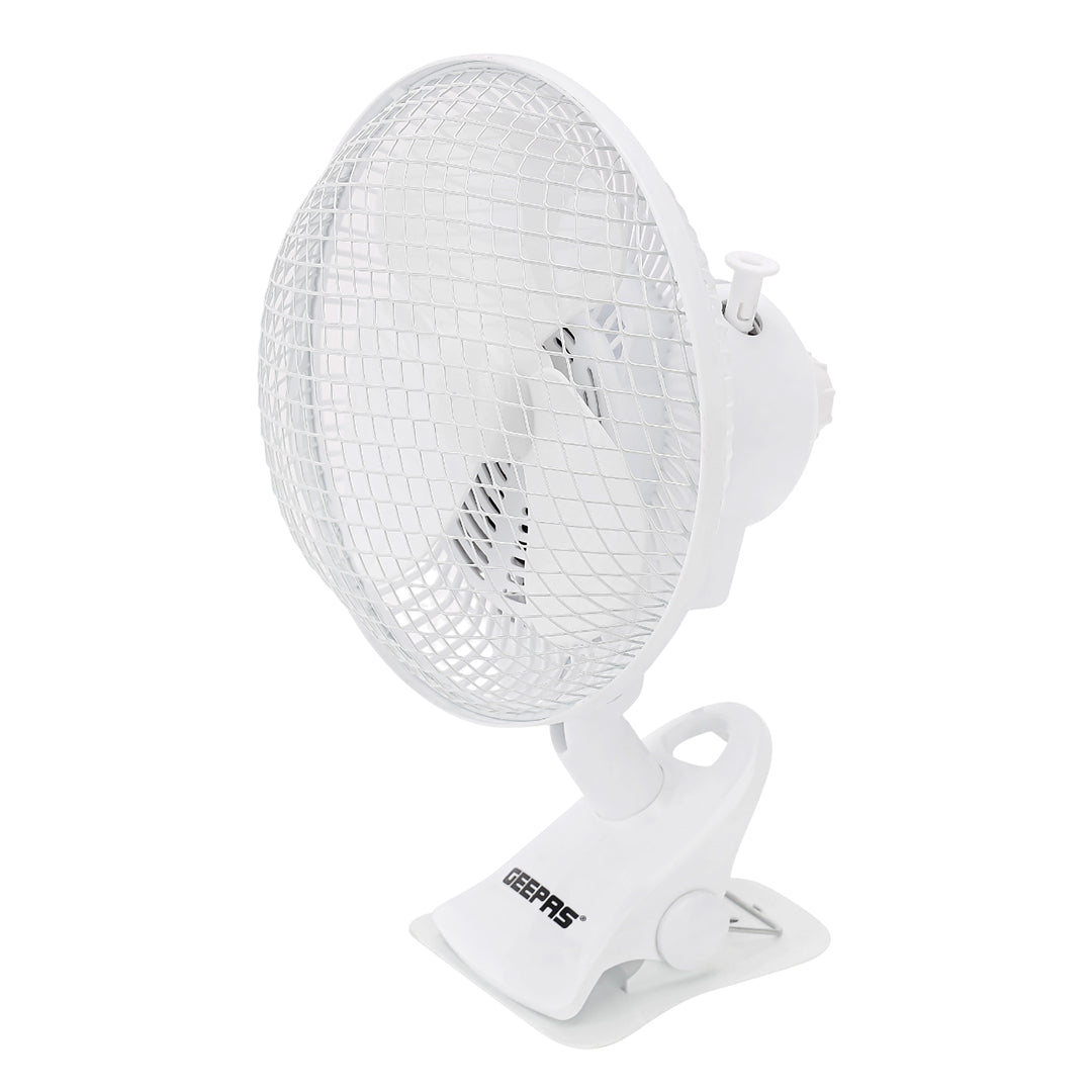 Geepas GF9626 8-Inch 2-in-1 Table & Clip Fan | Super Quiet Copper Motor | 2-Speed Adjustable Control | Wide Oscillation | Compact & Portable Design | 2 Years Warranty