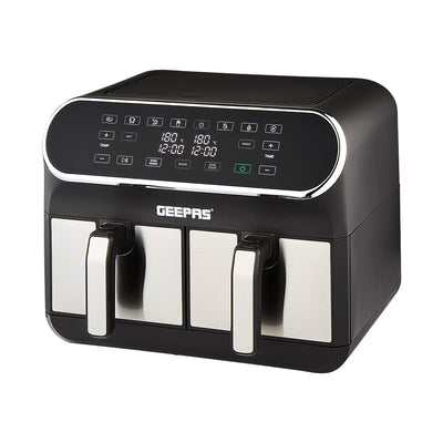 Geepas GAF37535UK Digital Air Fryer | 8L Dual Basket with LED Display |  Touch Control Panel |   60 Minute Timer |  Healthy Oil and  Fat Free Cooking Technology