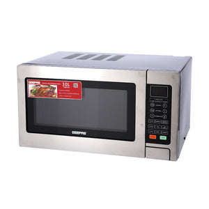 Geepas  Digital Grill Microwave Oven GMO1897 |30L |1000W | Multiple Cooking Menus| Child Safety Lock| Digital Control Panel | Reheating, Defrost & Grill | 1-Year Warranty
