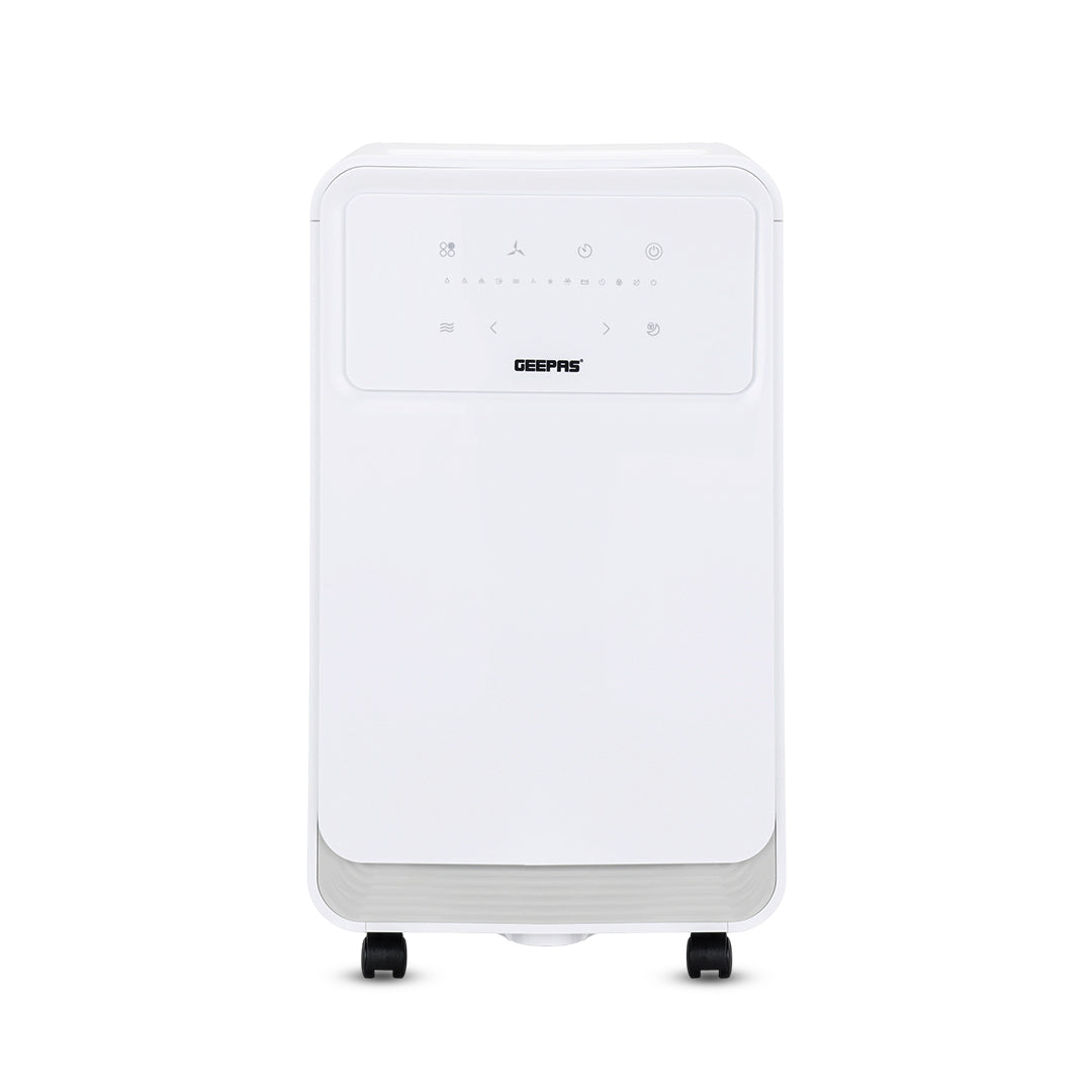 Geepas GDH21217UK 12L Dehumidifier with Touch Control Panel | Child Lock Safety | Humidity Indicator Light | Portable Design with Wheels for Home, Office & Bedroom Use