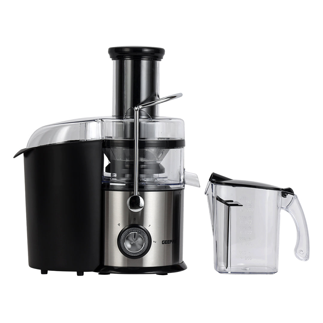 Geepas Juice Extractor GJE5437 | 800W | Wide Feed Tube for Whole Fruits & Vegetables| 2.2L Pulp Container| Stainless Steel Body| Multi-Safety Protection| 2 Years Warranty