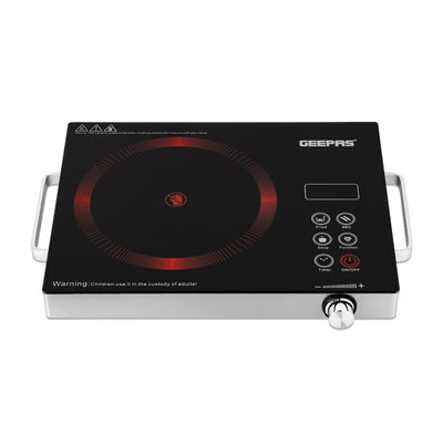 Geepas Digital Infrared Cooker GIC6920 | 2000W Ceramic Heating Element| Multi-Stage Cooking Options| Touch Control| 4-Digit LED Display| Portable Design| 2 Year Warranty