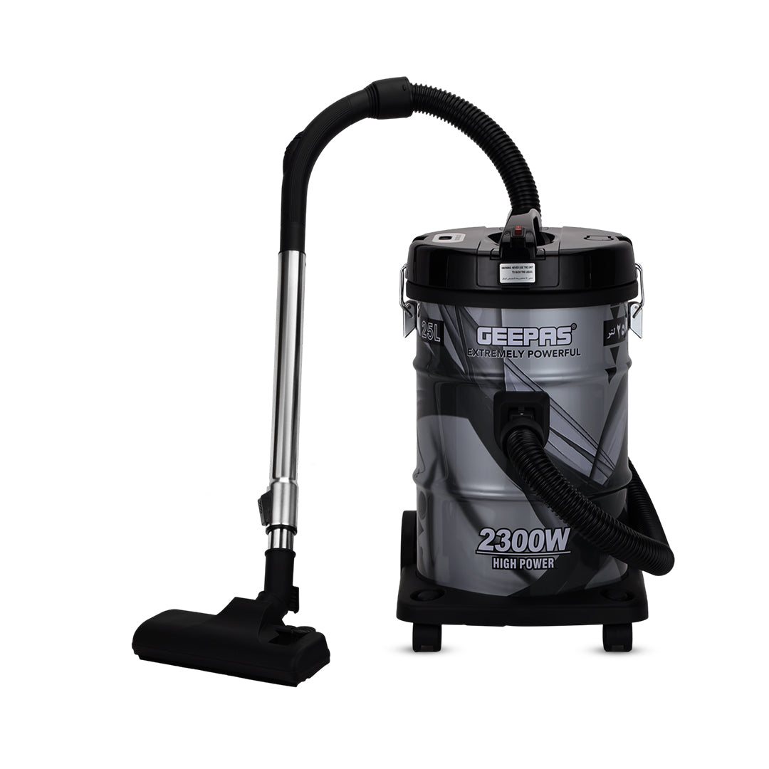 Geepas GVC2598 Drum Vacuum Cleaner | 2300W High Power | Large Capacity Dust Tank| Low Noise Operation| Strong Suction & Efficient  Deep Cleaning Appliance for Home
